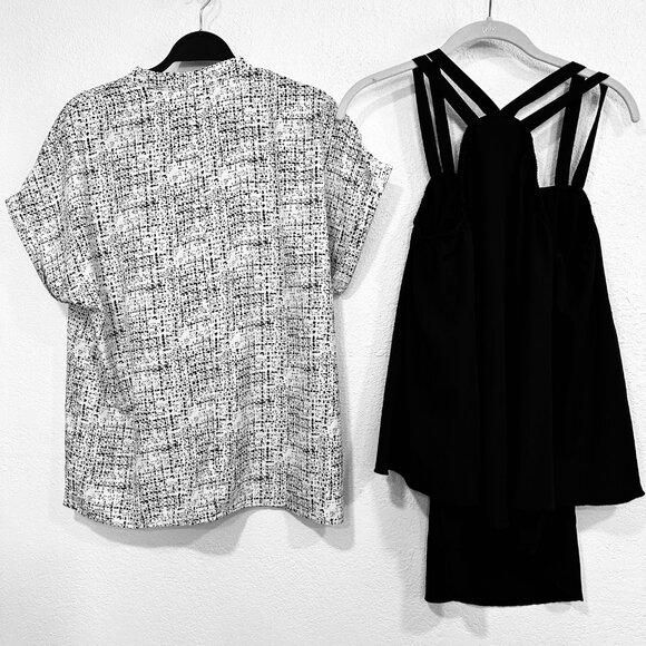 LOT of 4 Shein Polyester Top Blouses Assorted Styles Colors EUC Womens Sz Large - Picture 4 of 14